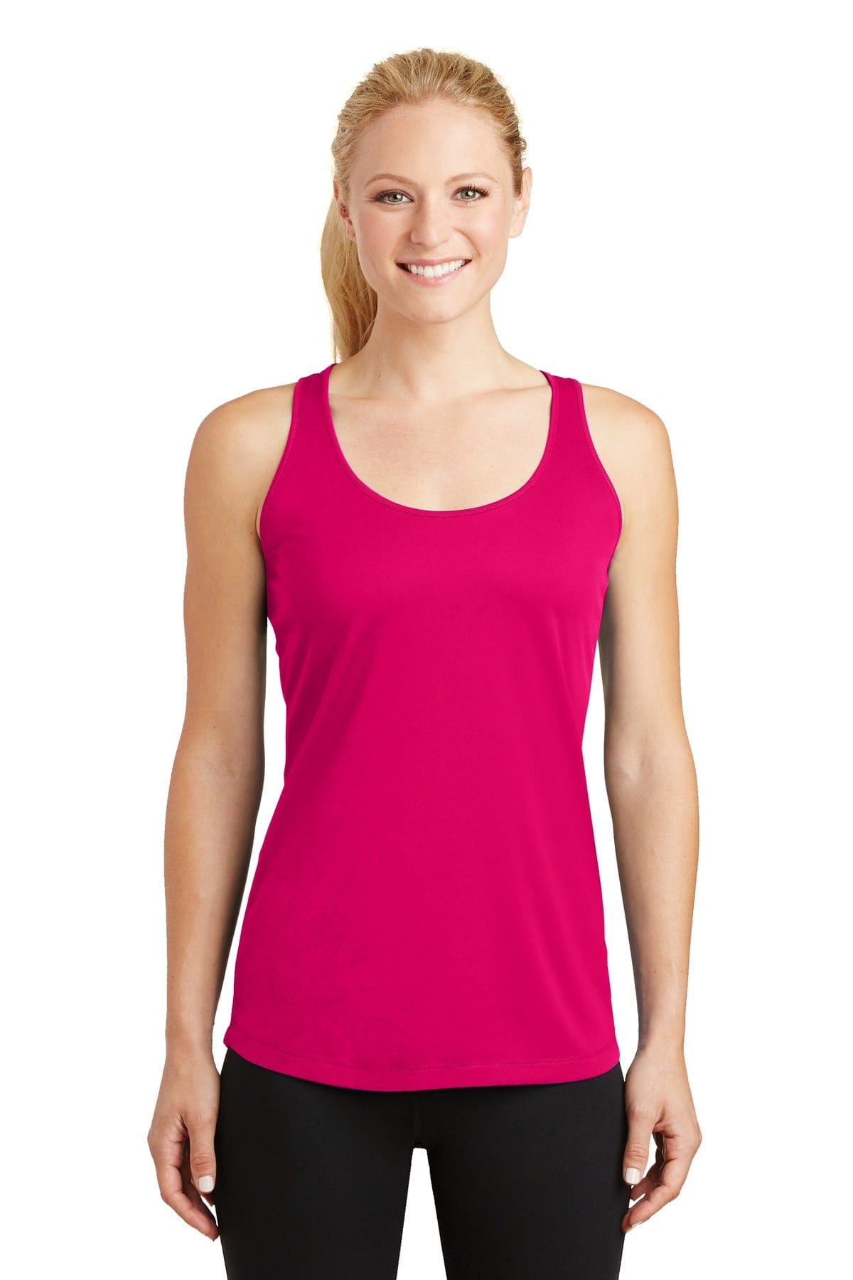 Sport-Tek LST356 Ladies Racerback Tank in Pink Raspberry
