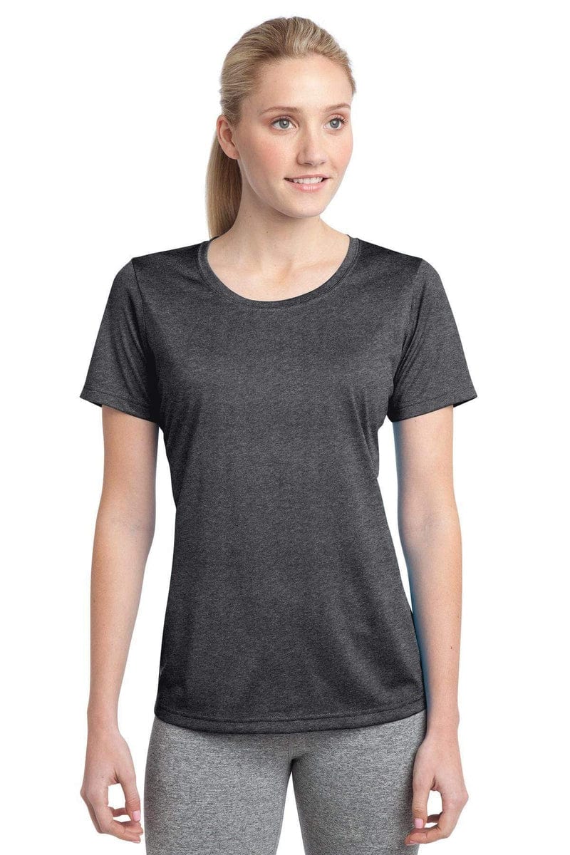 Sport-Tek LST360 Ladies Heather Contender Scoop Neck Tee in 