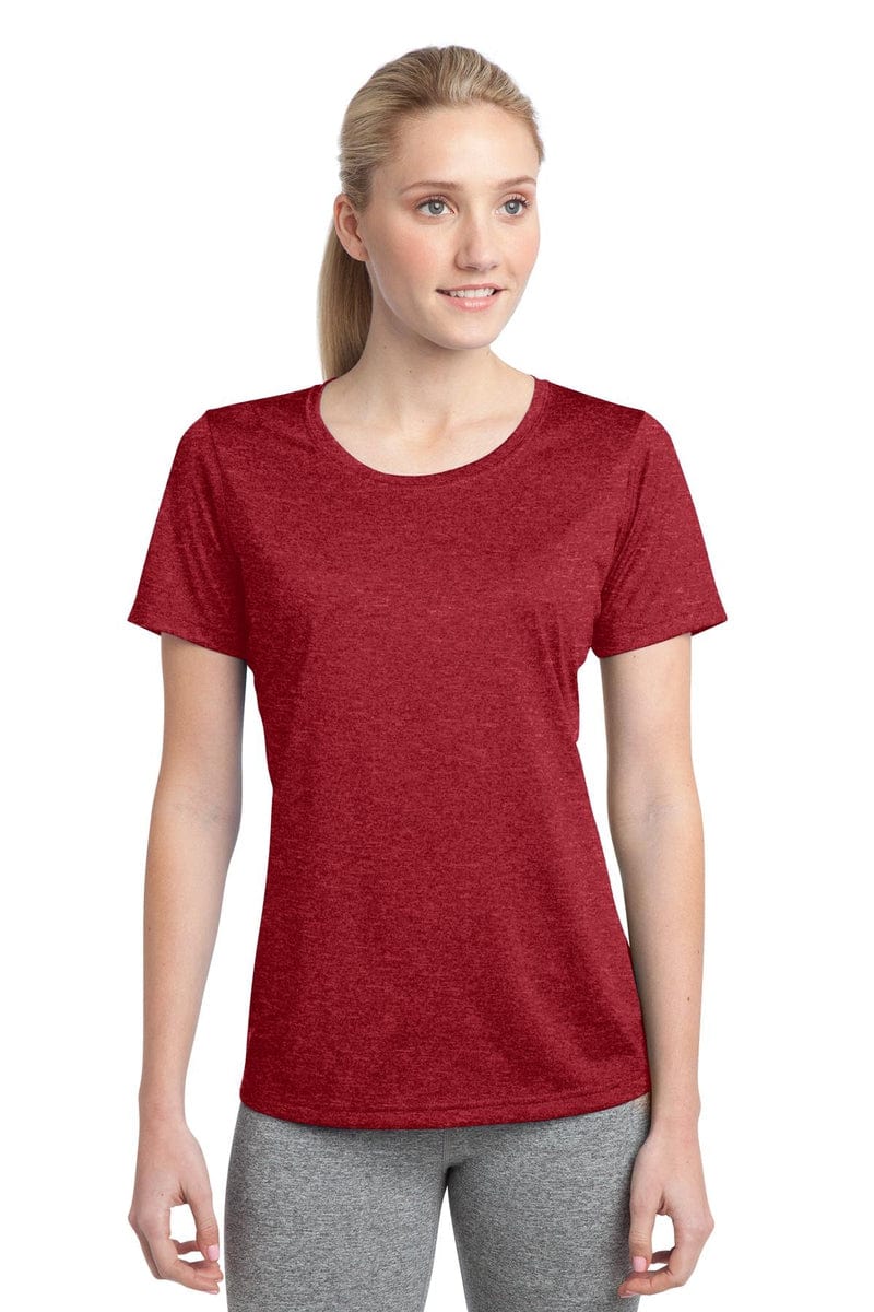 Sport-Tek LST360 Ladies Heather Contender Scoop Neck Tee in 