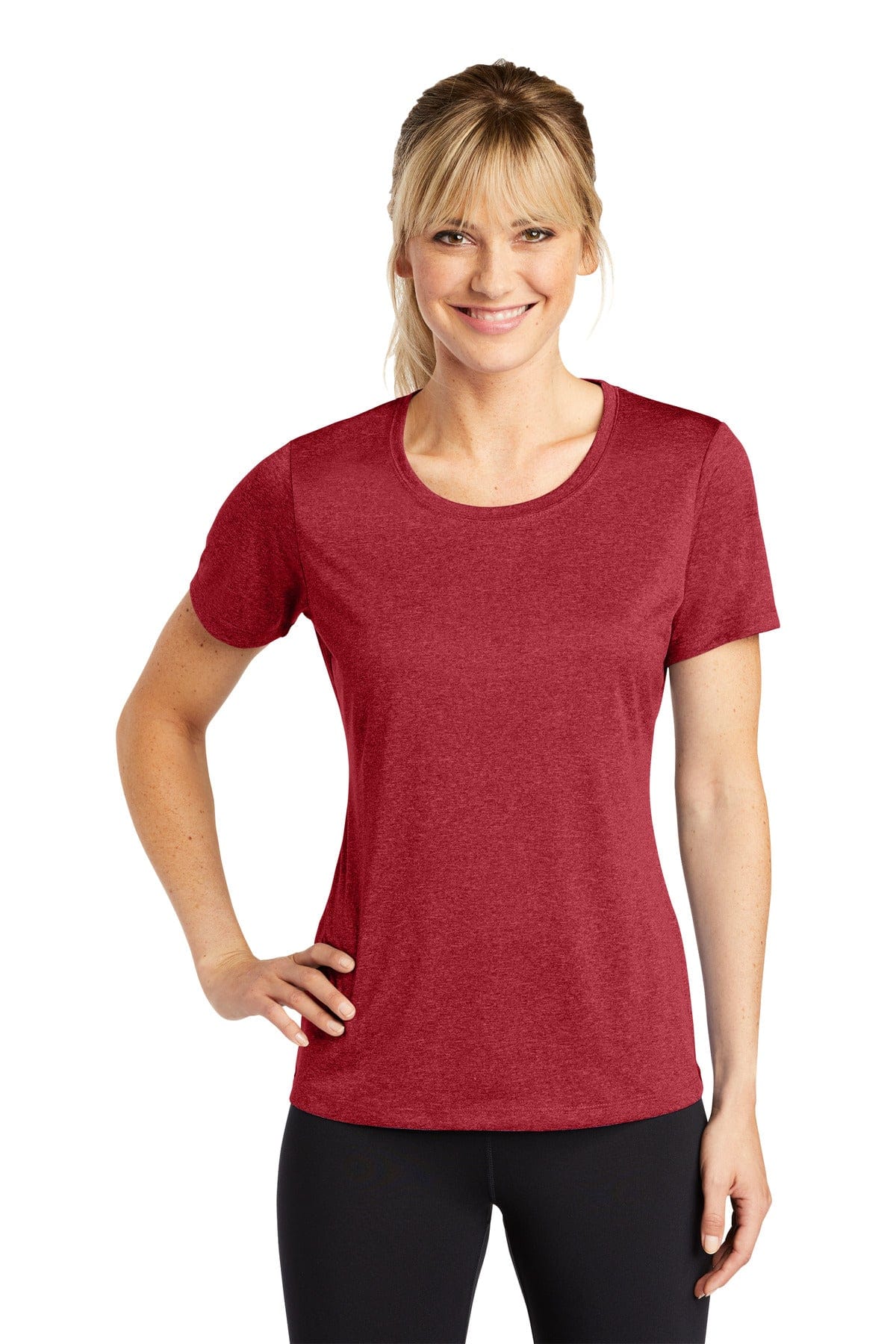 Sport-Tek T-Shirts XL / Scarlet Heather Sport-Tek LST360 Ladies Heather Contender Scoop Neck Tee
