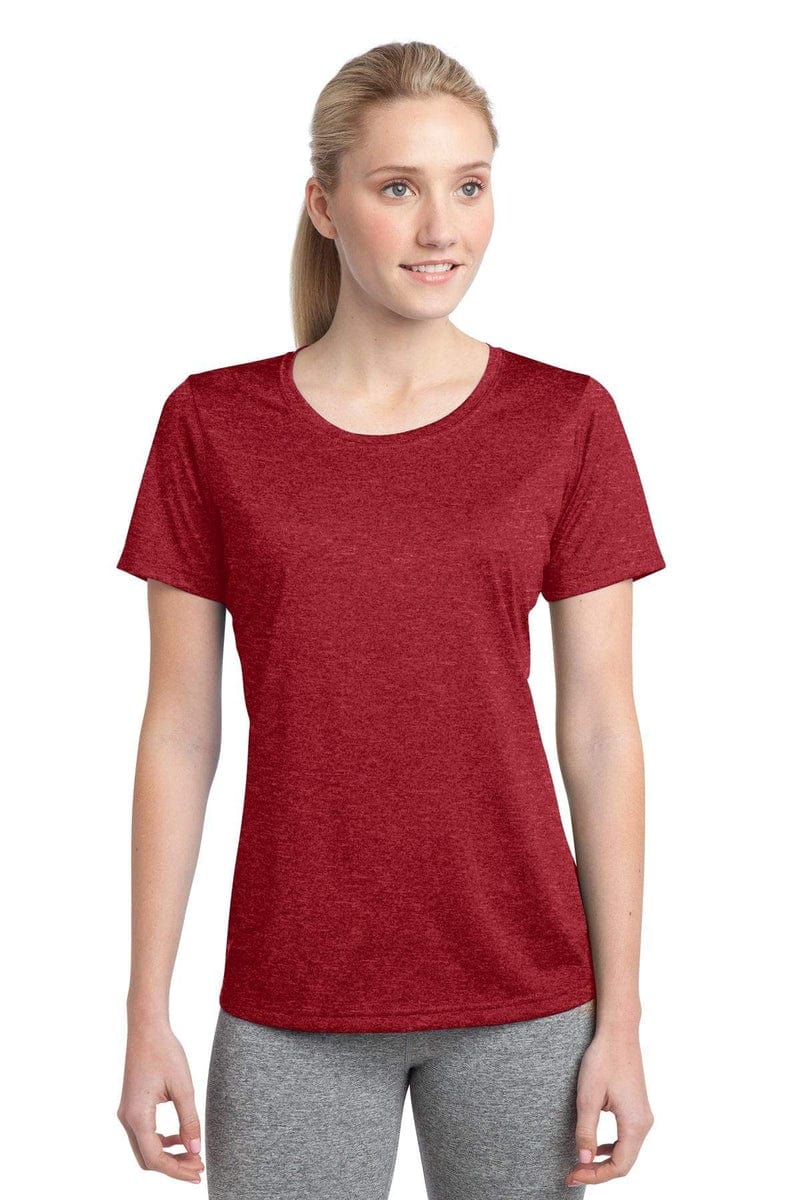 Sport-Tek LST360 Ladies Heather Contender Scoop Neck Tee in 