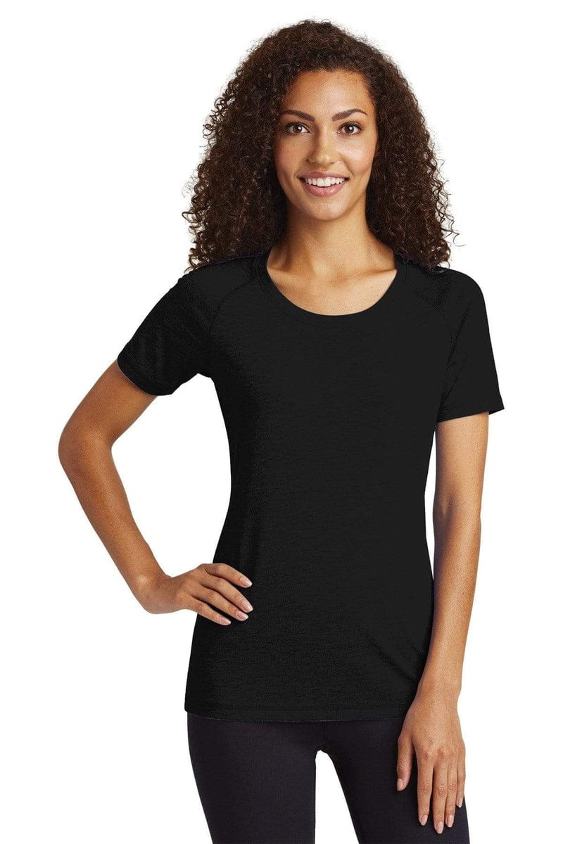 Sport-Tek LST400 Ladies PosiCharge Tri-Blend Wicking Scoop Neck Raglan Tee in 