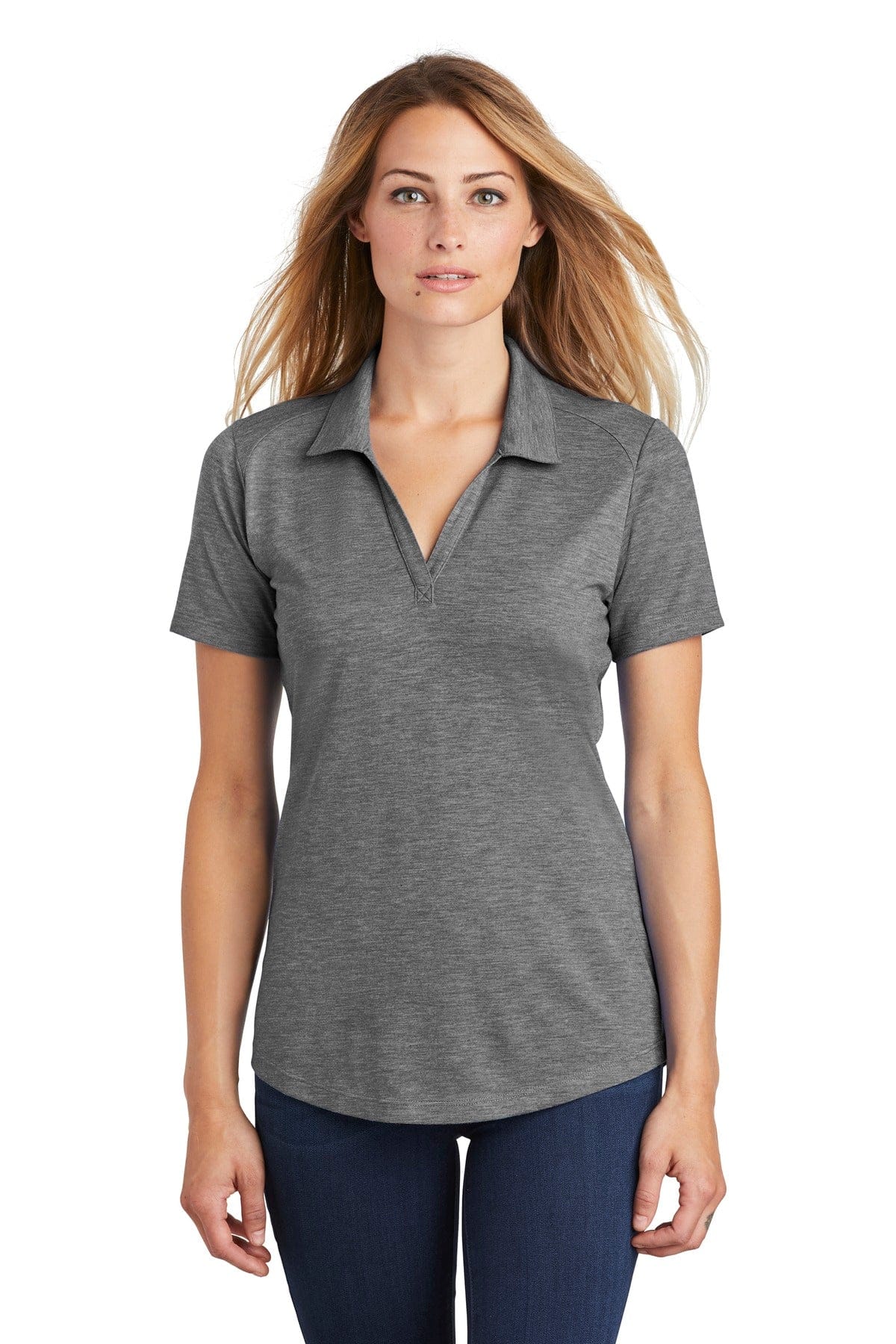 Sport-Tek Polos/Knits XS / Dark Grey Heather Sport-Tek LST405 Ladies PosiCharge Tri-Blend Wicking Polo