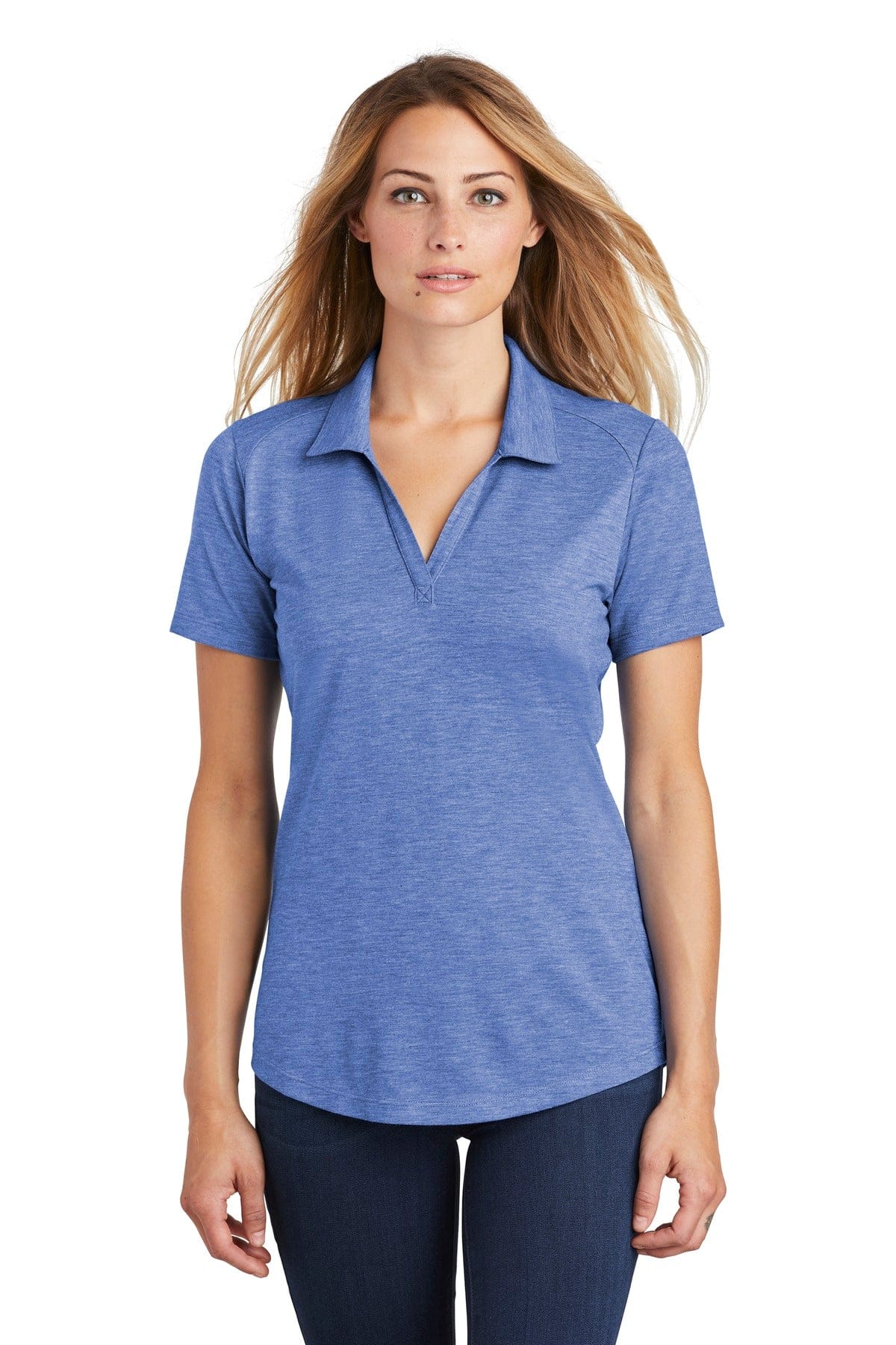 Sport-Tek Polos/Knits XS / True Royal Heather Sport-Tek LST405 Ladies PosiCharge Tri-Blend Wicking Polo