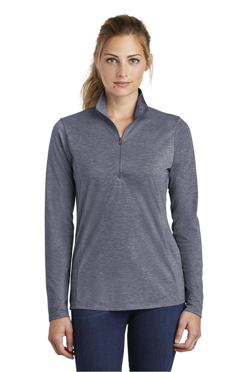 Sport-Tek LST407 Ladies PosiCharge Tri-Blend Wicking 1/4-Zip Pullover in 