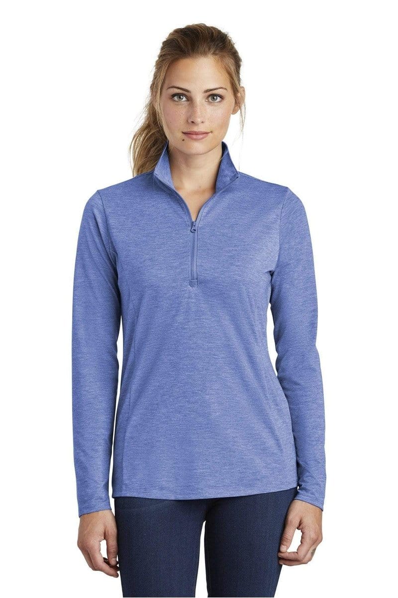 Sport-Tek LST407 Ladies PosiCharge Tri-Blend Wicking 1/4-Zip Pullover in 