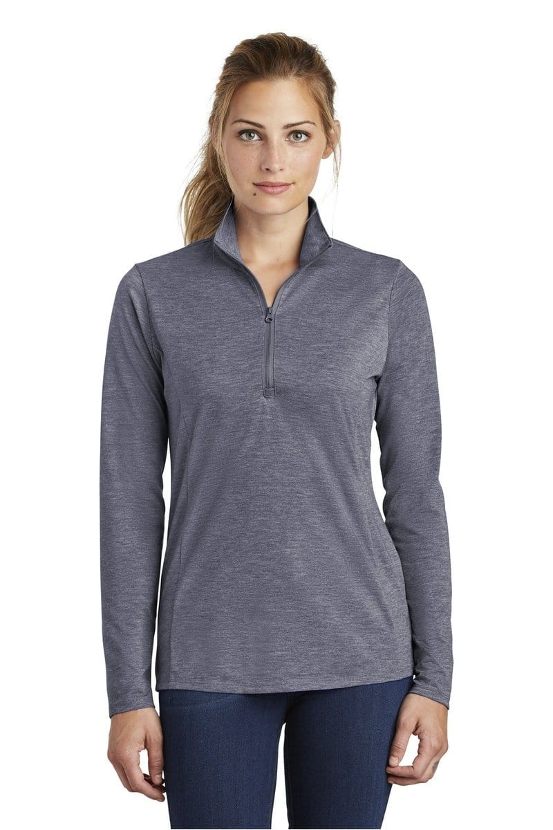 Sport-Tek LST407 Ladies PosiCharge Tri-Blend Wicking 1/4-Zip Pullover in 