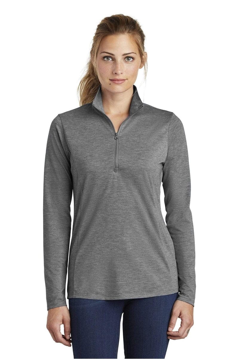 Sport-Tek LST407 Ladies PosiCharge Tri-Blend Wicking 1/4-Zip Pullover in 