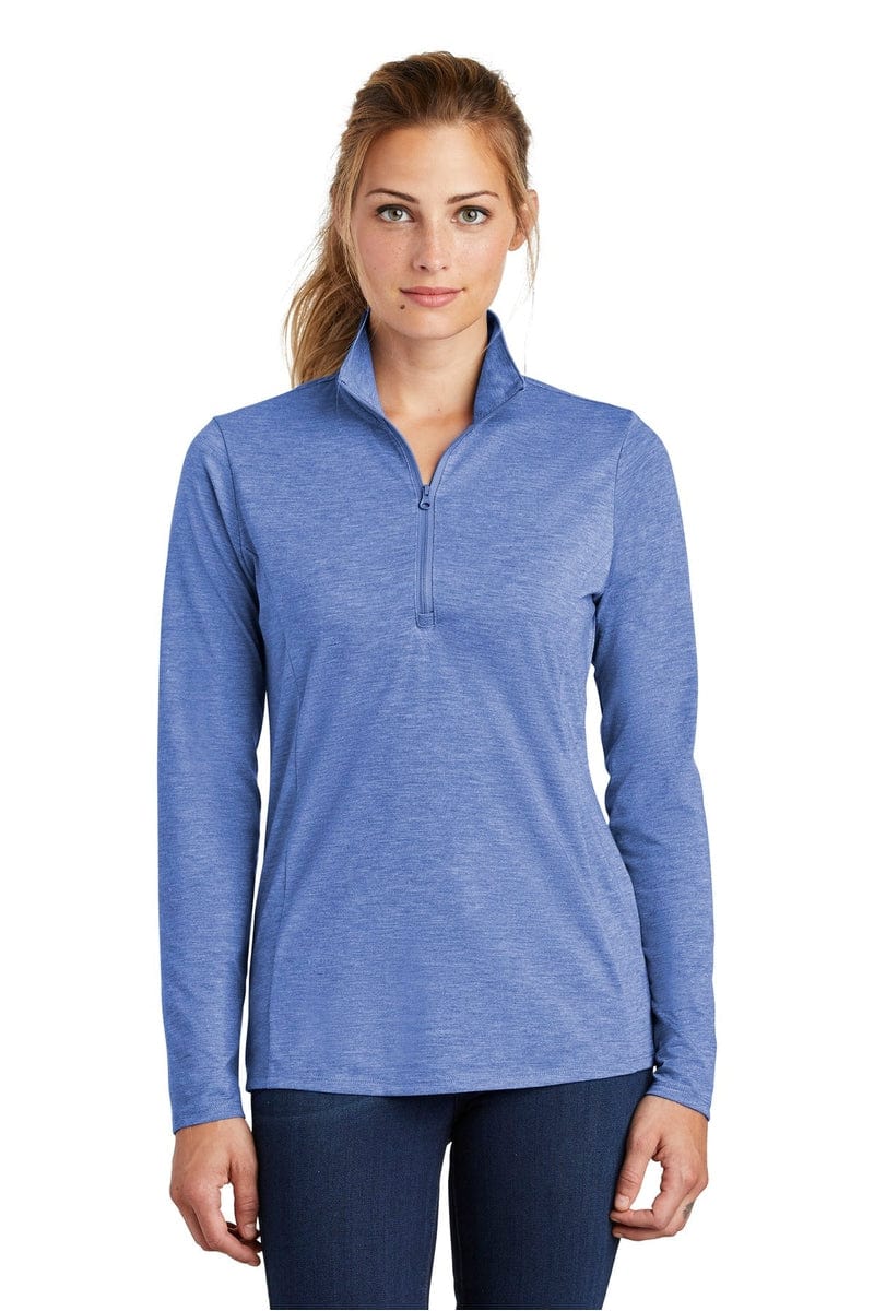 Sport-Tek LST407 Ladies PosiCharge Tri-Blend Wicking 1/4-Zip Pullover in 