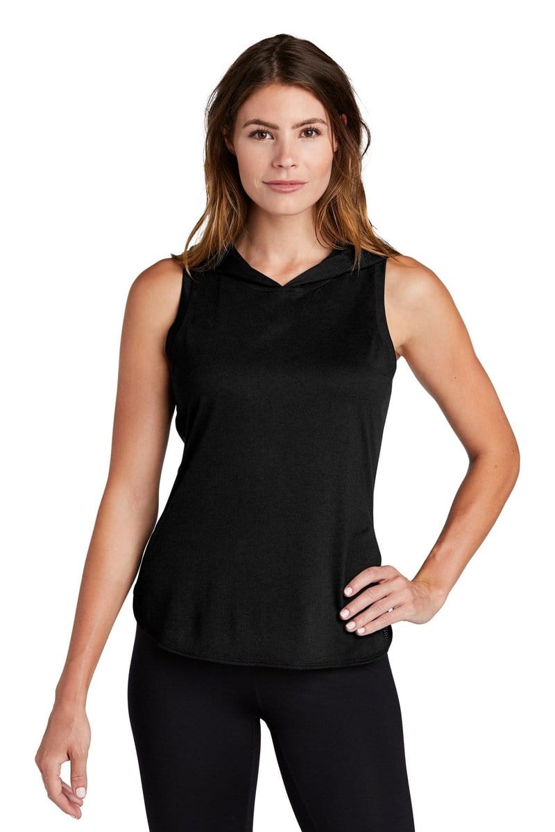 Sport-Tek LST410 Ladies PosiCharge Tri-Blend Wicking Draft Hoodie Tank in 