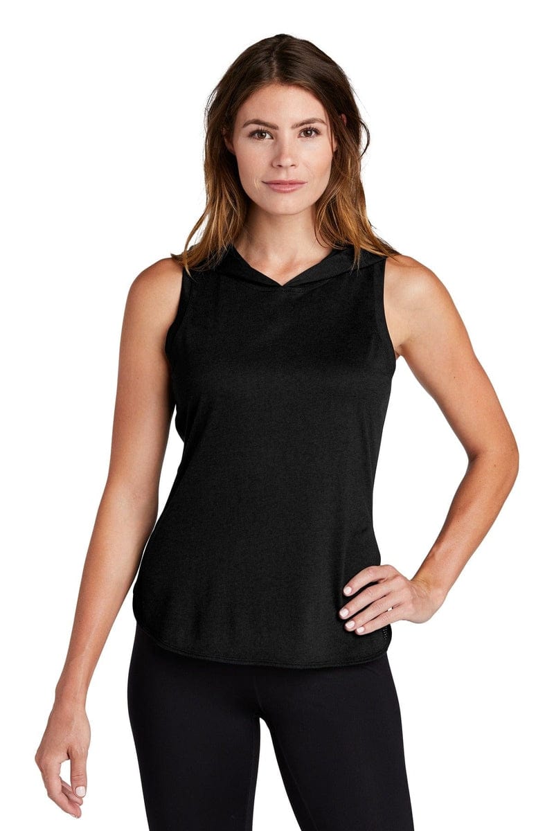 Sport-Tek LST410 Ladies PosiCharge Tri-Blend Wicking Draft Hoodie Tank in 