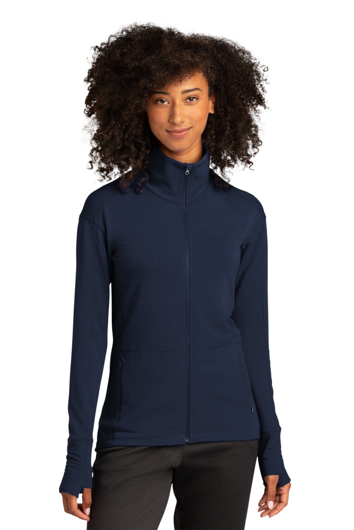 Sport-Tek LST560 Ladies Sport-Wick Flex Fleece Full-Zip in True Navy