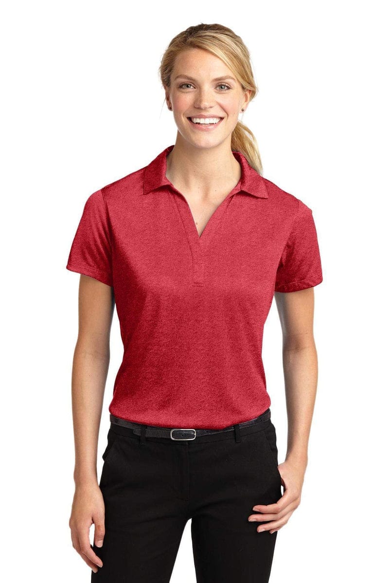 Sport-Tek LST660 Ladies Heather Contender Polo in 