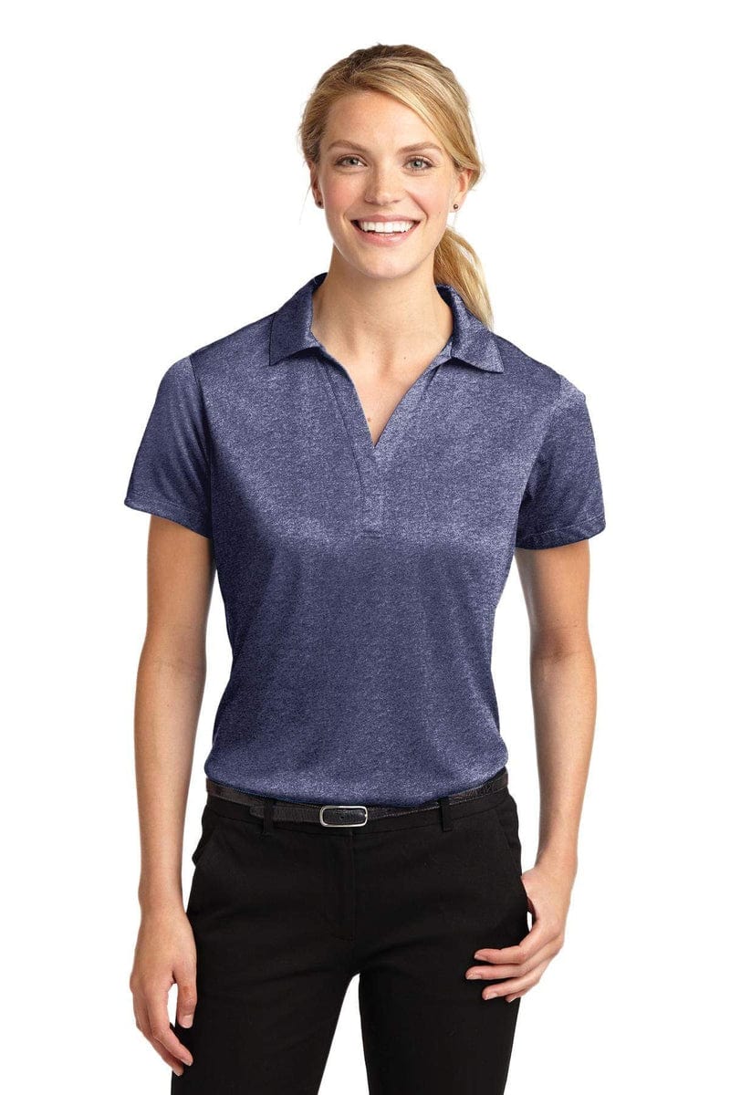 Sport-Tek LST660 Ladies Heather Contender Polo in 