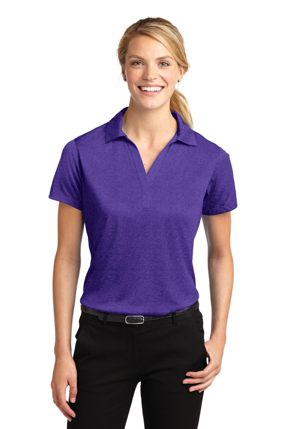 Sport-Tek Polos/Knits XS / Varsity Purple Heather Sport-Tek LST660 Ladies Heather Contender Polo
