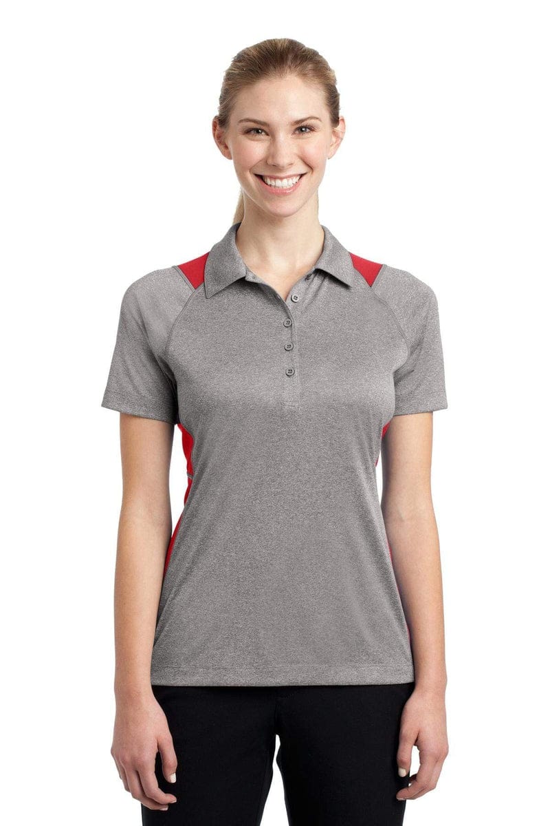 Sport-Tek LST665 Ladies Heather Colorblock Contender Polo in 