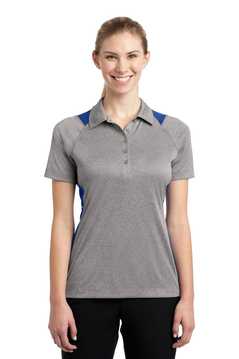 Sport-Tek LST665 Ladies Heather Colorblock Contender Polo in 
