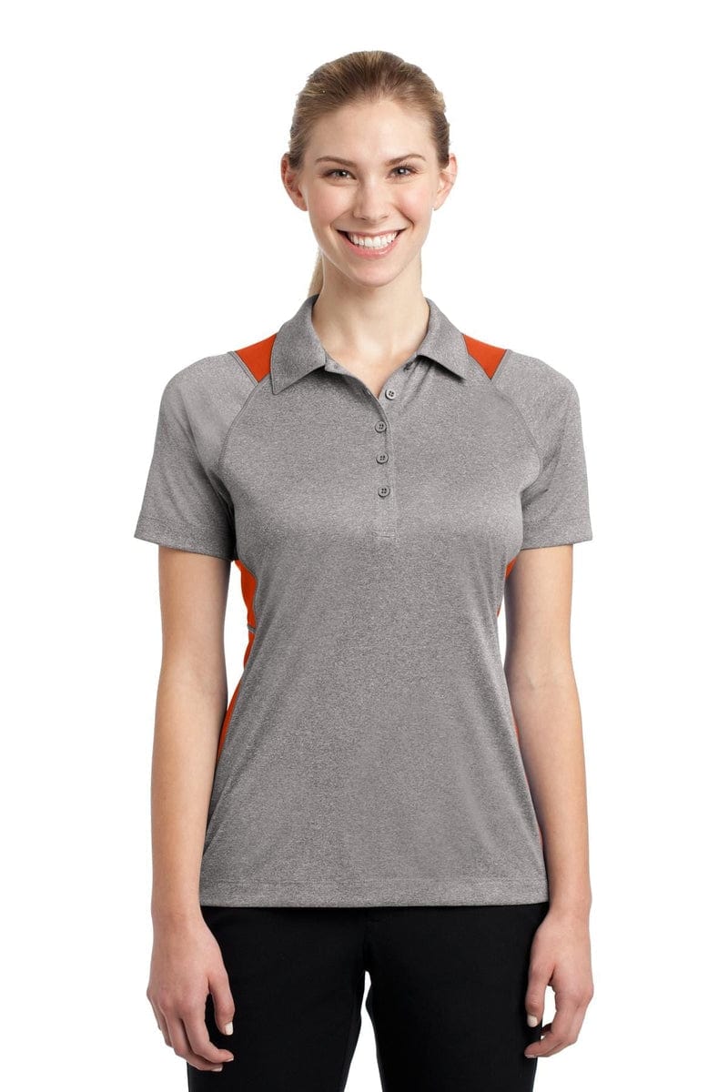 Sport-Tek LST665 Ladies Heather Colorblock Contender Polo in 