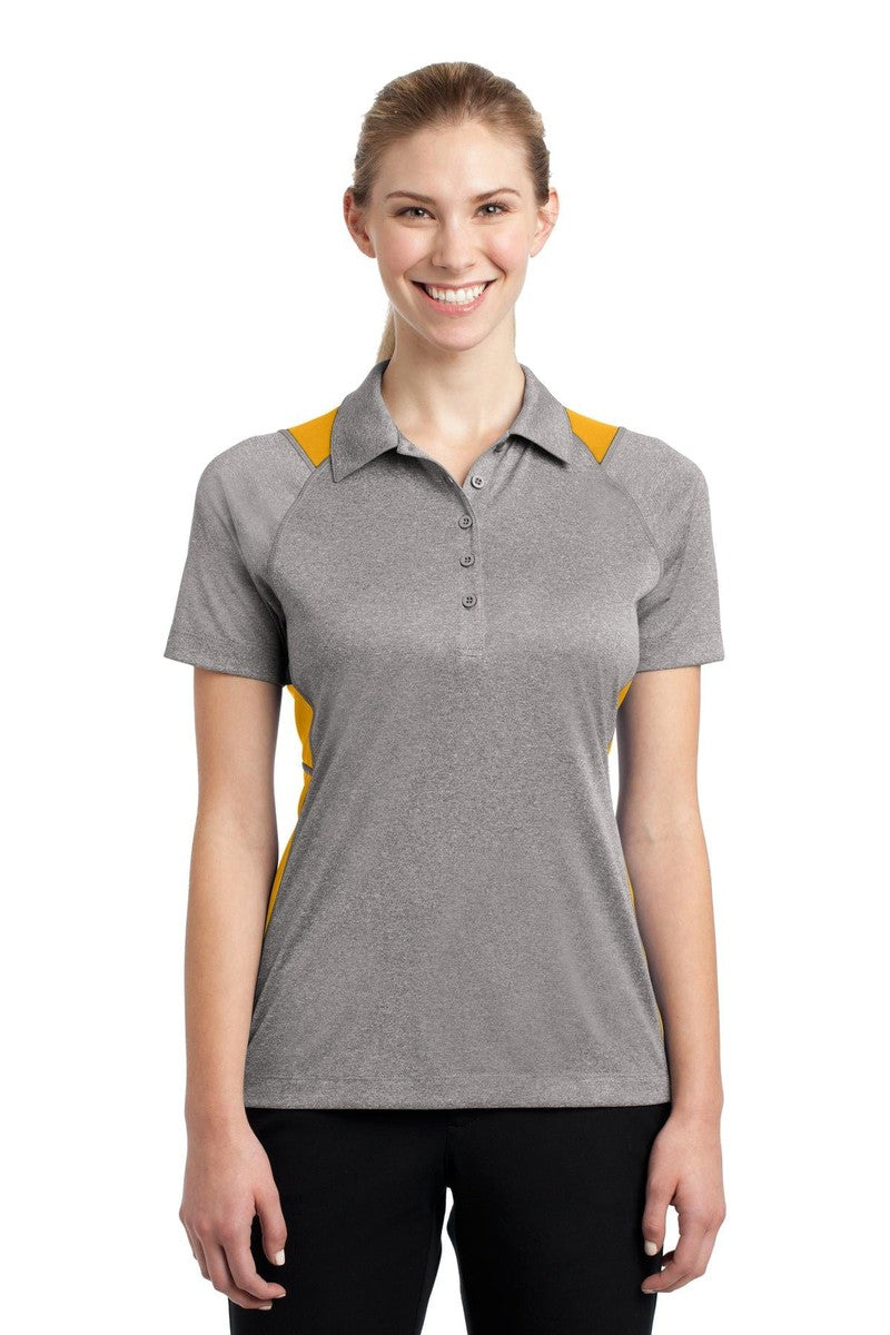 Sport-Tek LST665 Ladies Heather Colorblock Contender Polo in 