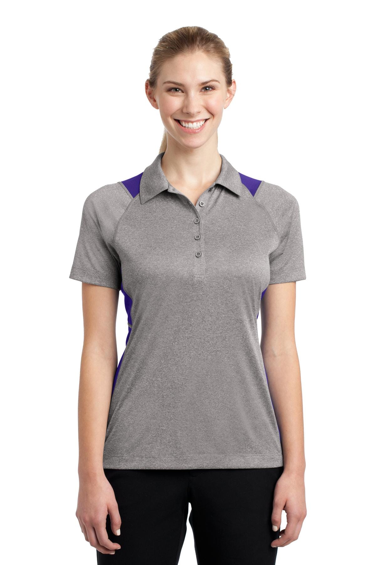Sport-Tek Polos/Knits Sport-Tek LST665 Ladies Heather Colorblock Contender Polo