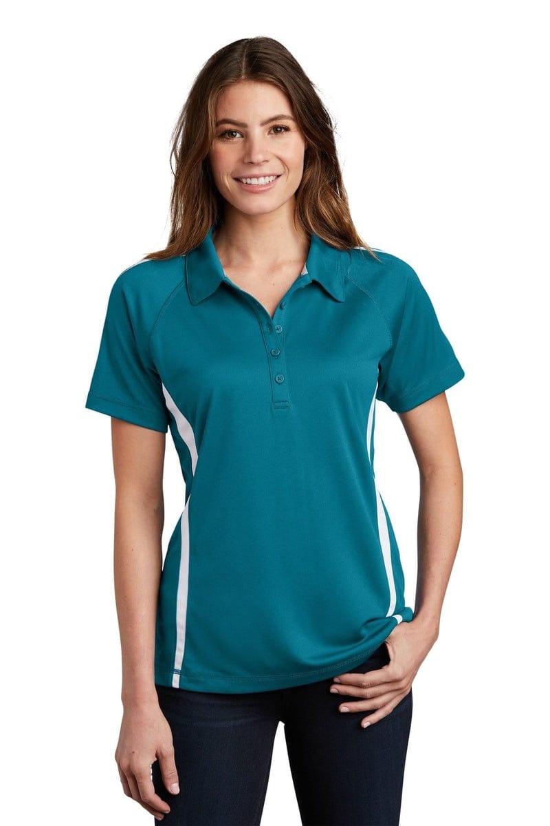 Sport-Tek LST685 Ladies PosiCharge Micro-Mesh Colorblock Polo in 