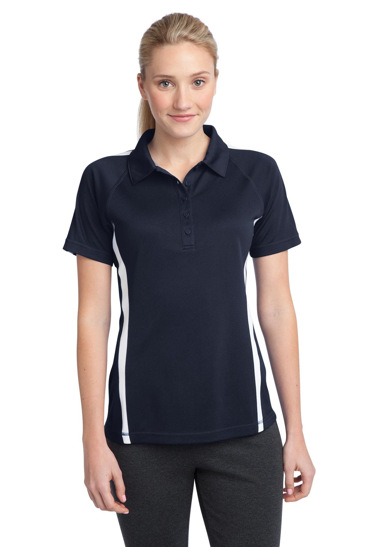 Sport-Tek Polos/Knits XS / True Navy/ White Sport-Tek LST685 Ladies PosiCharge Micro-Mesh Colorblock Polo