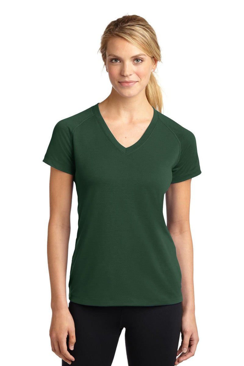 Sport-Tek LST700 Ladies Ultimate Performance V-Neck in Forest Green