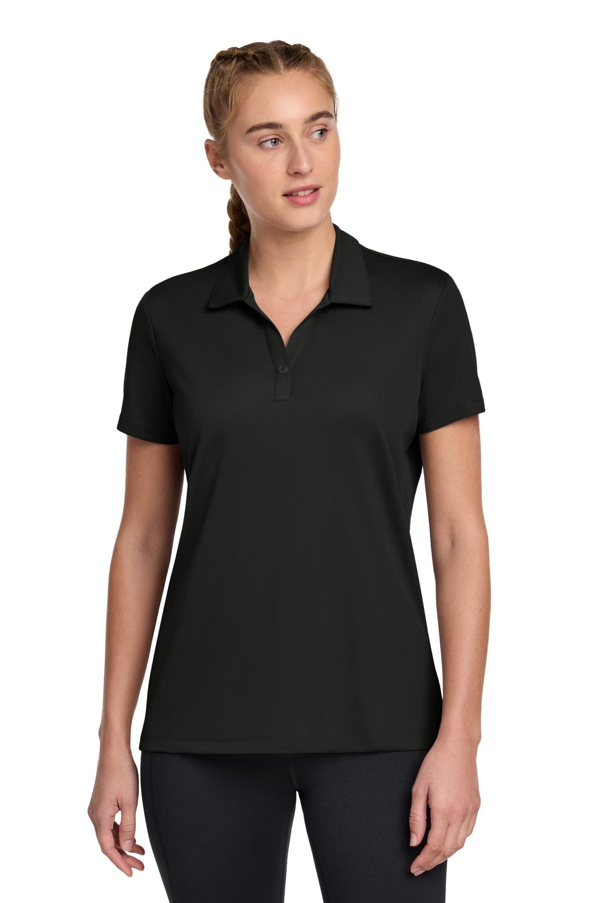 Sport-Tek LST740 Women's UV Micropique Polo in Black