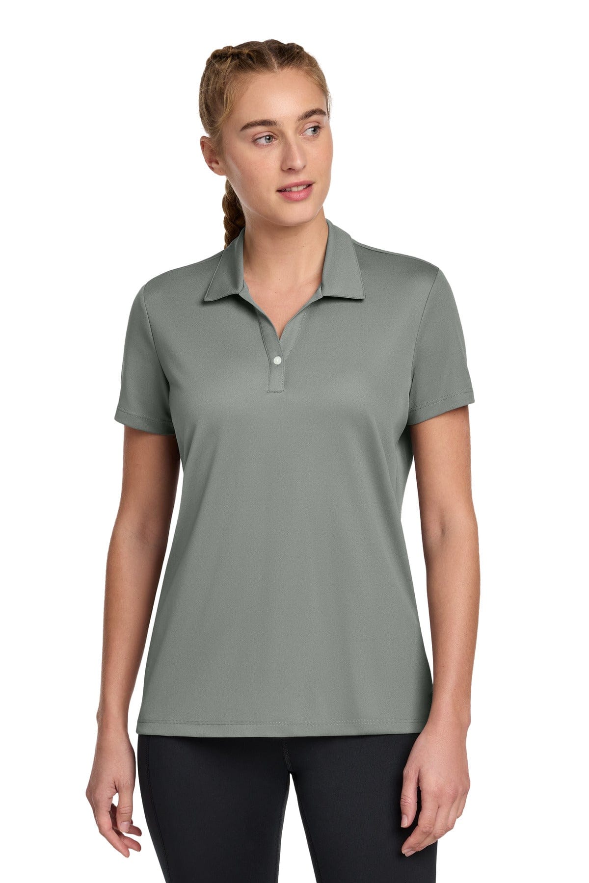 Sport-Tek LST740 Women's UV Micropique Polo in Grey Concrete
