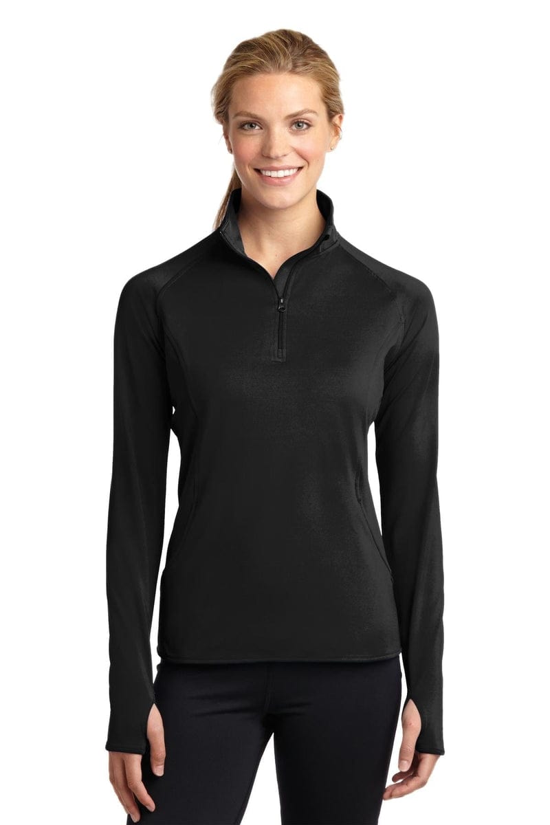 Sport-Tek LST850 Ladies Sport-Wick Stretch 1/2-Zip Pullover in 