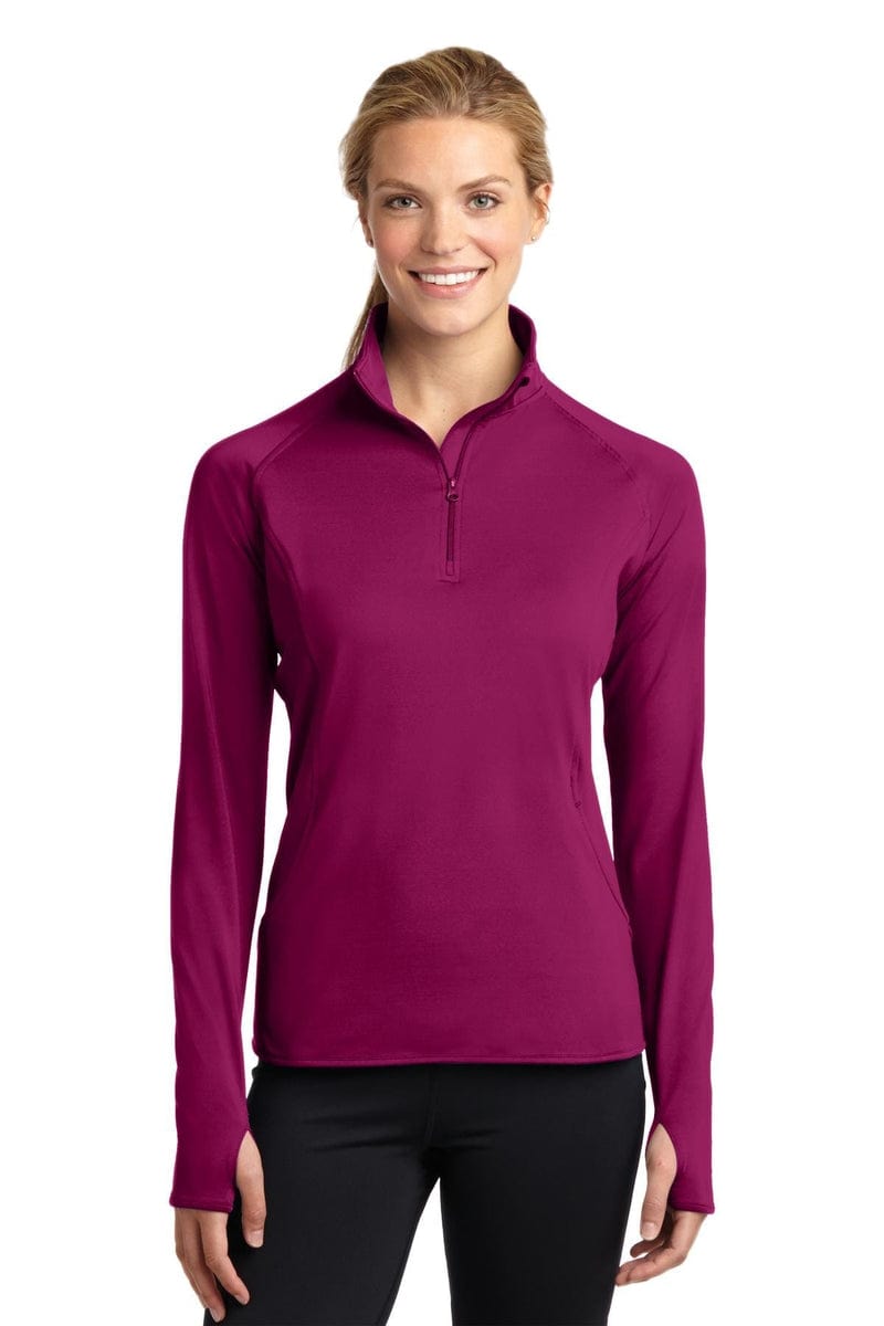 Sport-Tek LST850 Ladies Sport-Wick Stretch 1/2-Zip Pullover in 