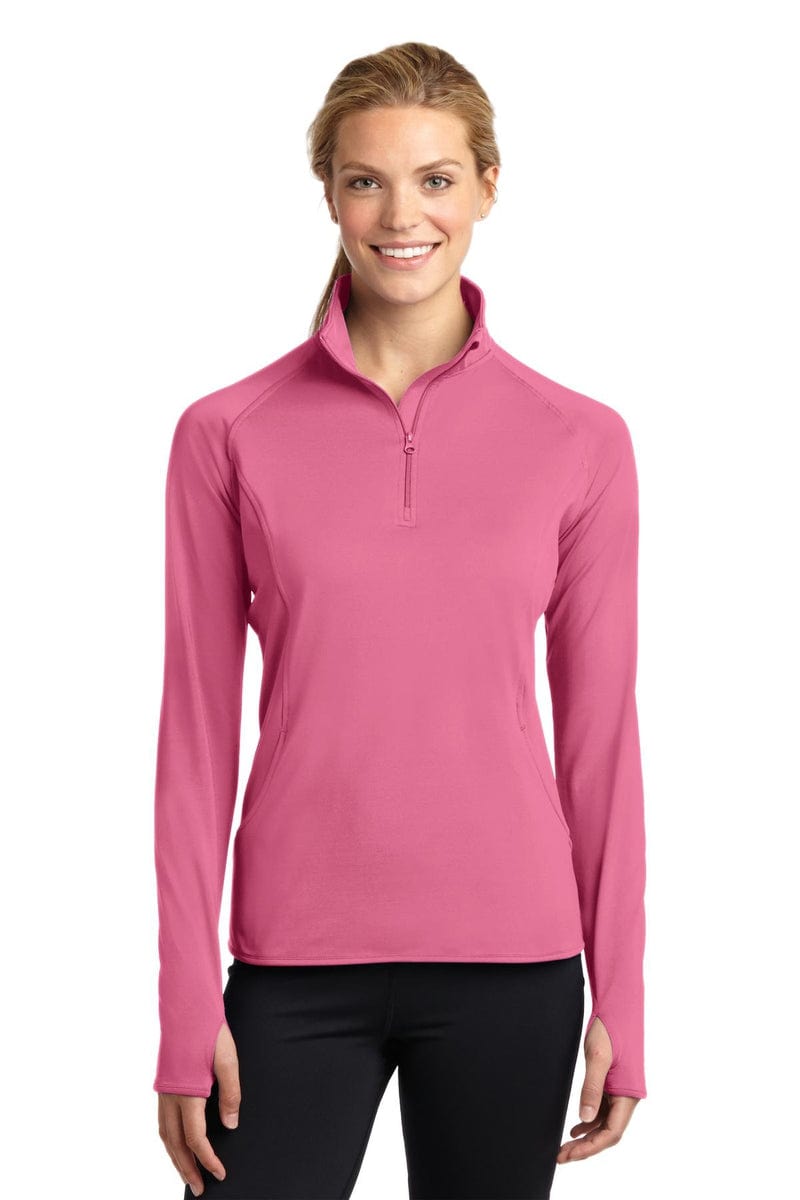 Sport-Tek LST850 Ladies Sport-Wick Stretch 1/2-Zip Pullover in 