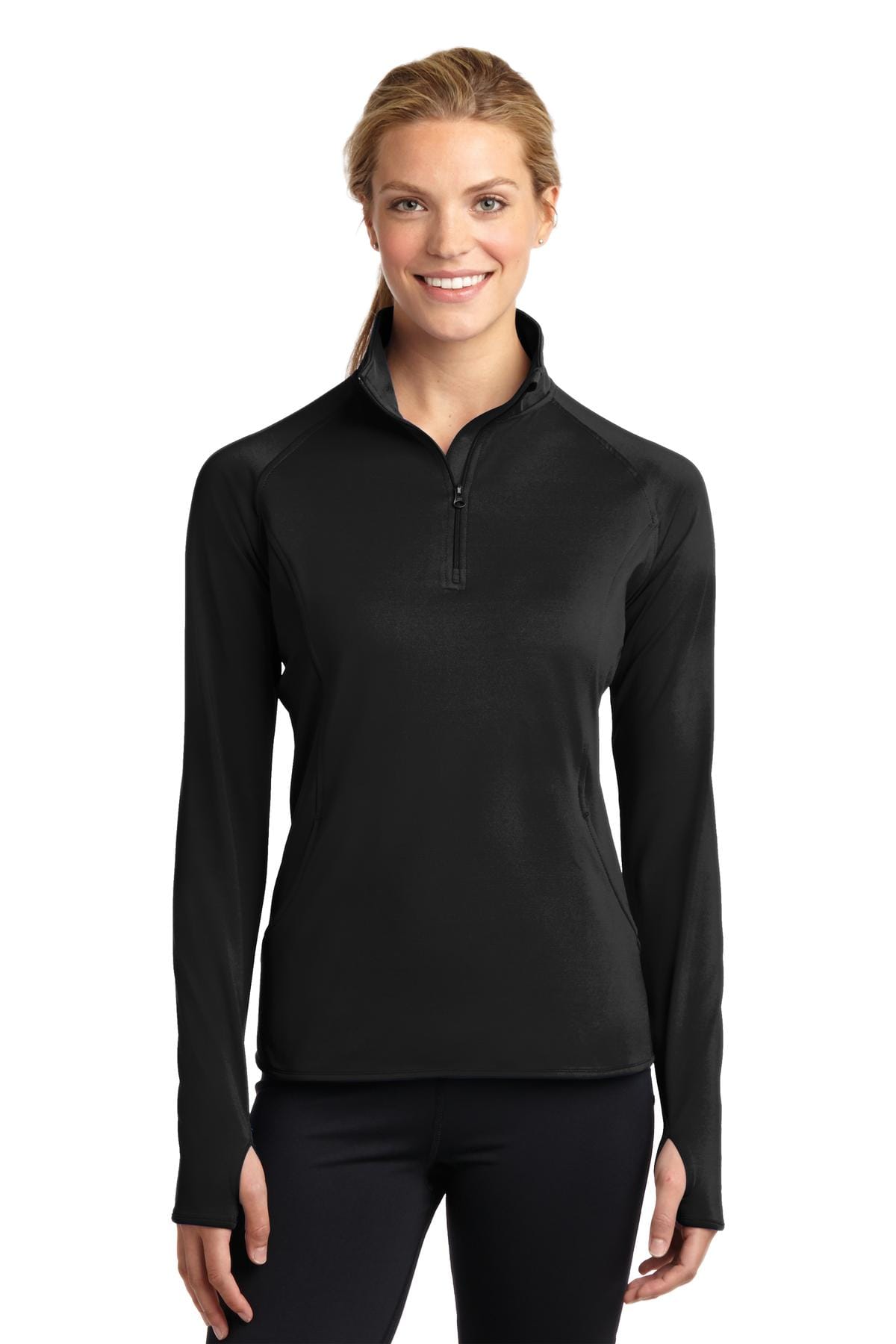 Sport-Tek LST850 Ladies Sport-Wick Stretch 1/2-Zip Pullover in 