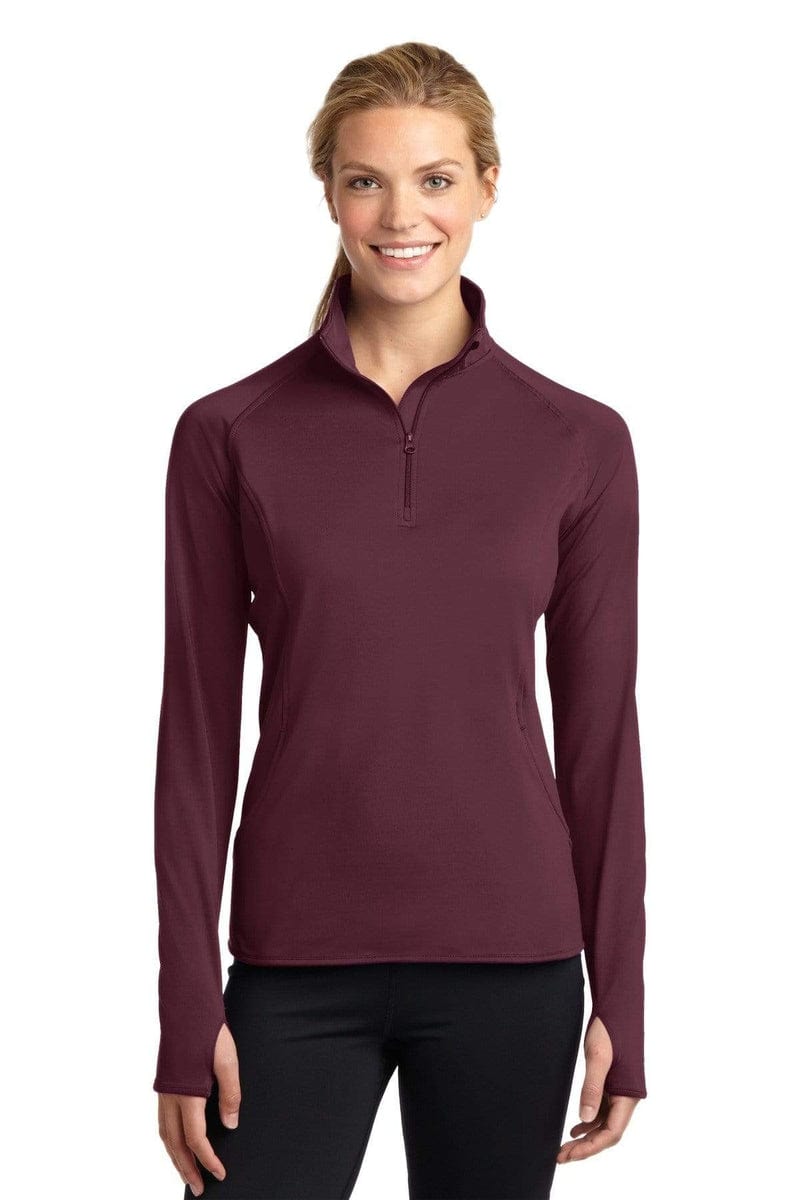 Sport-Tek LST850 Ladies Sport-Wick Stretch 1/2-Zip Pullover in 