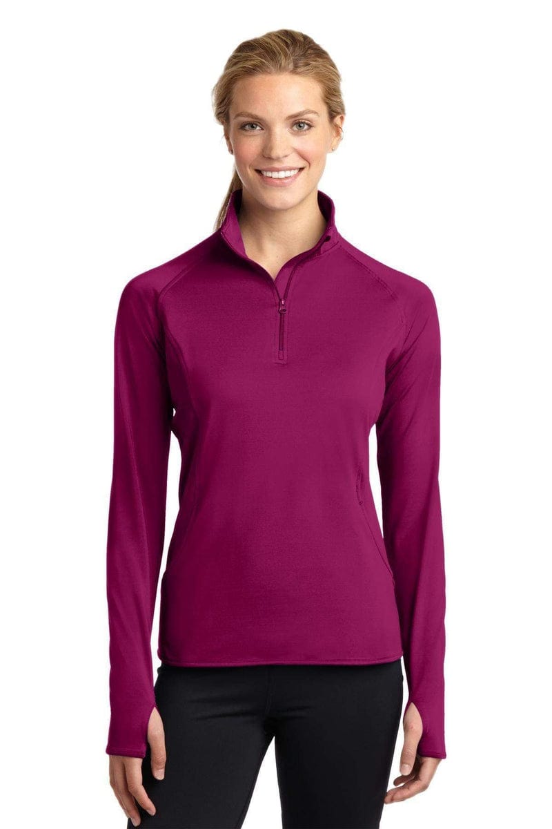 Sport-Tek LST850 Ladies Sport-Wick Stretch 1/2-Zip Pullover in 