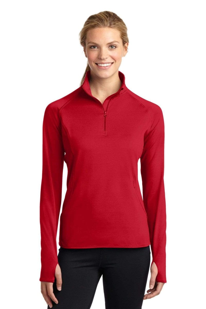 Sport-Tek LST850 Ladies Sport-Wick Stretch 1/2-Zip Pullover in 