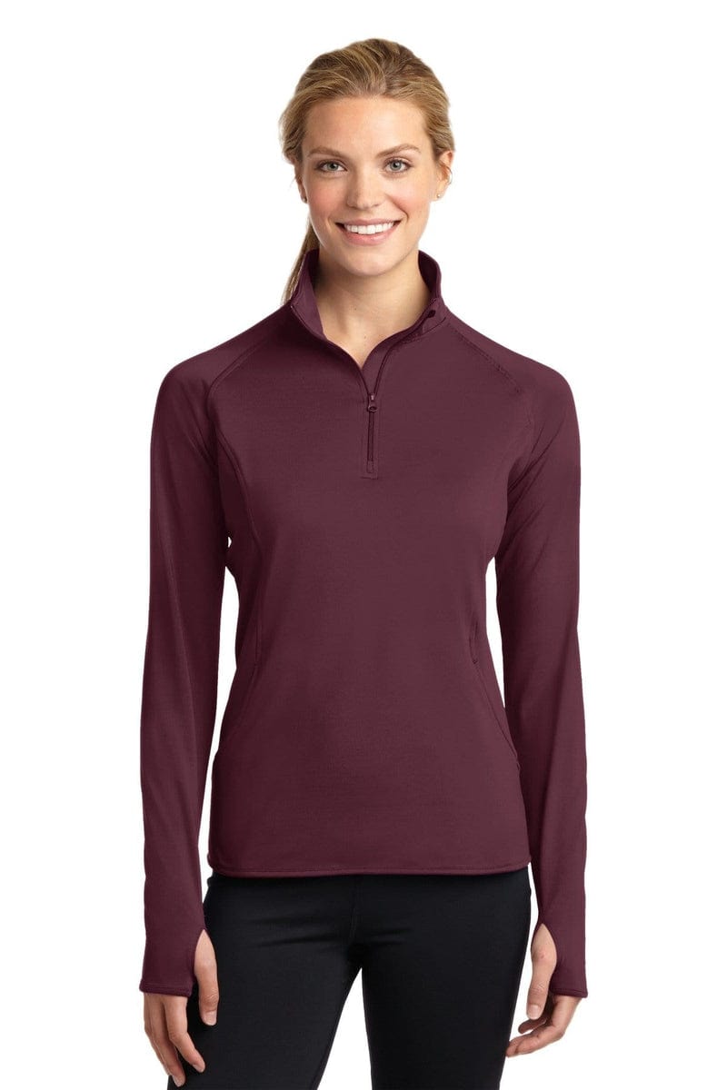 Sport-Tek LST850 Ladies Sport-Wick Stretch 1/2-Zip Pullover in 
