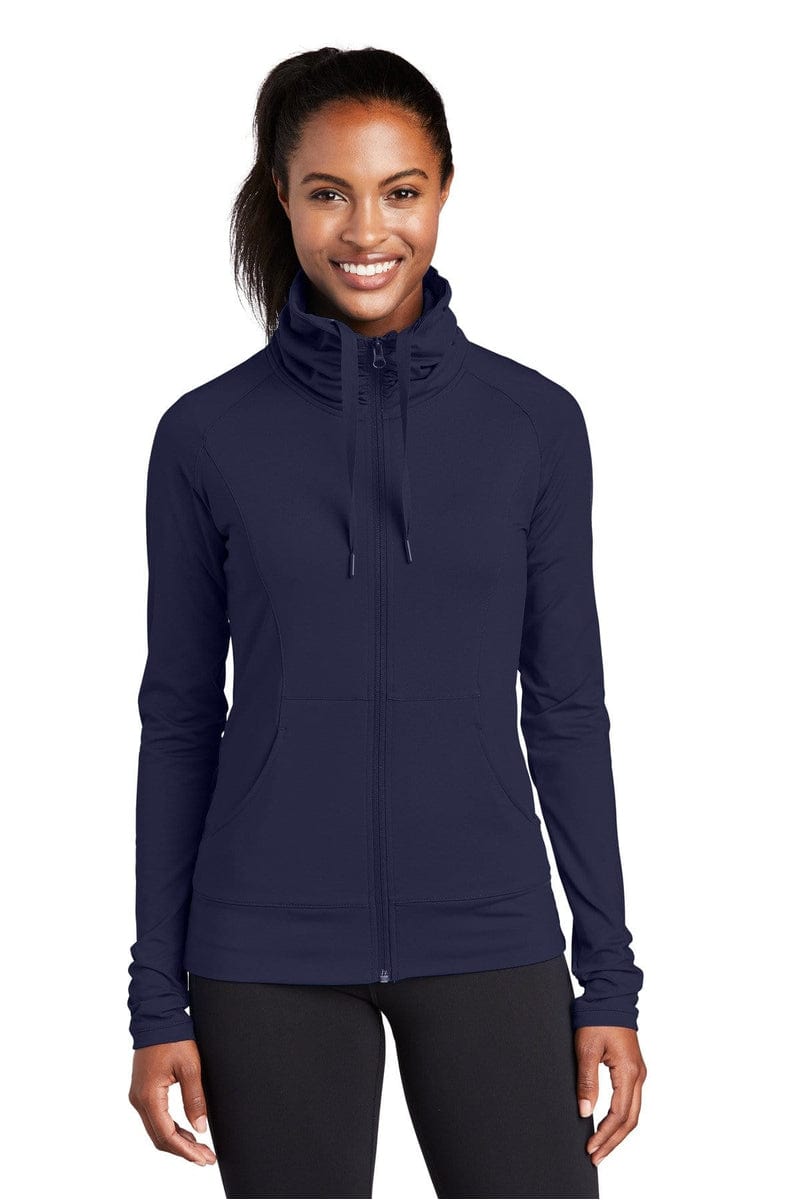 Sport-Tek LST852 Ladies Sport-Wick Stretch Full-Zip Jacket in 