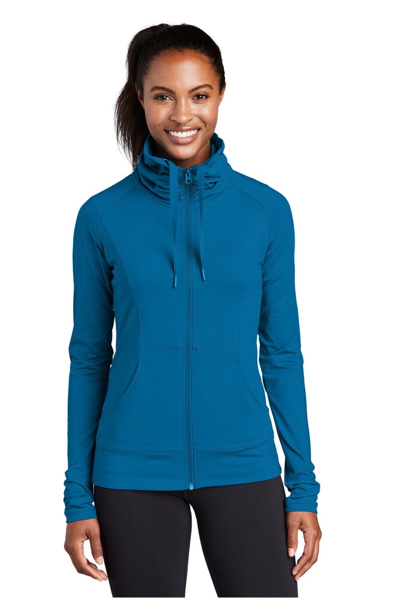 Sport-Tek LST852 Ladies Sport-Wick Stretch Full-Zip Jacket in 