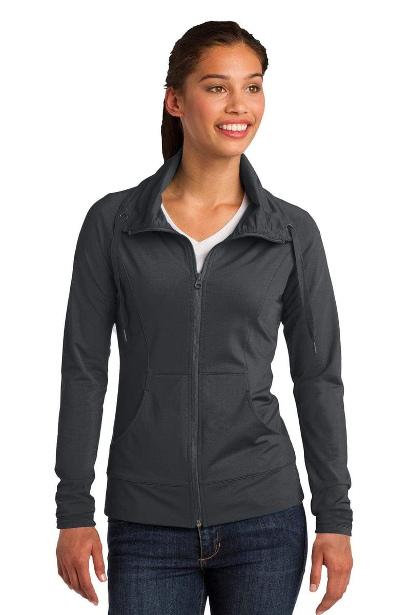 Sport-Tek LST852 Ladies Sport-Wick Stretch Full-Zip Jacket in 
