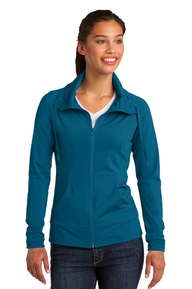 Sport-Tek LST852 Ladies Sport-Wick Stretch Full-Zip Jacket in 