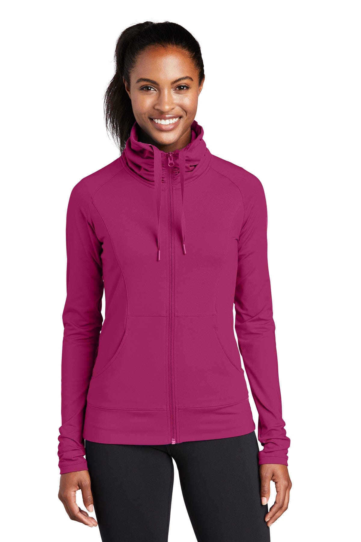Sport-Tek LST852 Ladies Sport-Wick Stretch Full-Zip Jacket in 