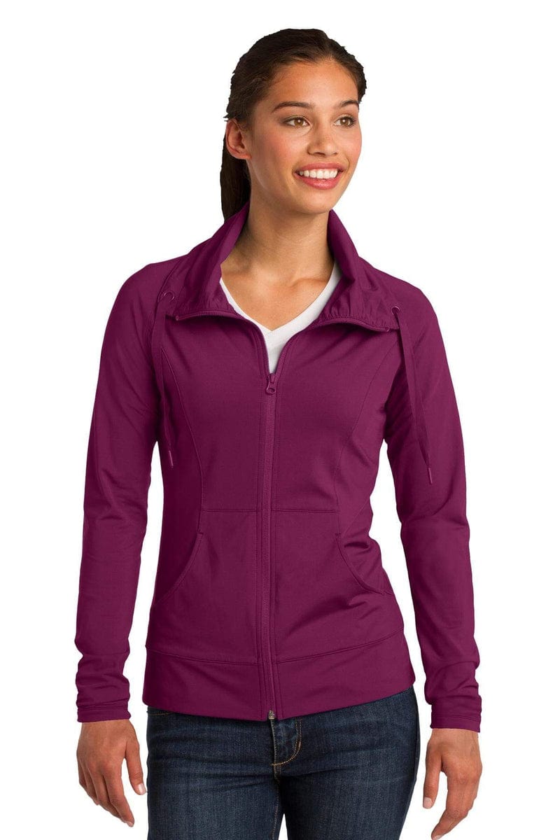 Sport-Tek LST852 Ladies Sport-Wick Stretch Full-Zip Jacket in 