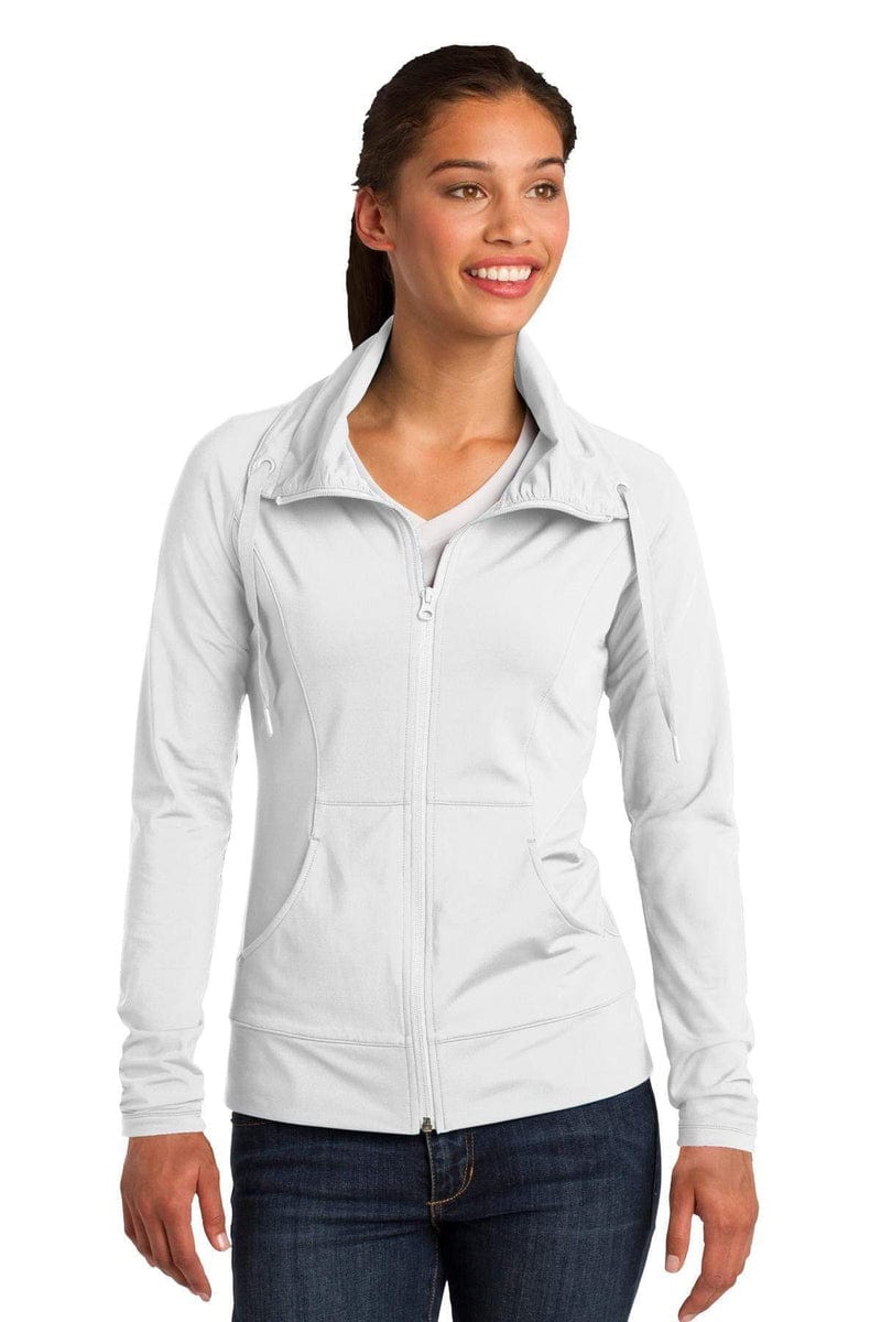 Sport-Tek LST852 Ladies Sport-Wick Stretch Full-Zip Jacket in 