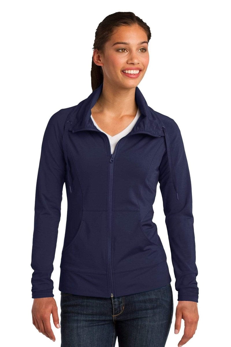 Sport-Tek LST852 Ladies Sport-Wick Stretch Full-Zip Jacket in 