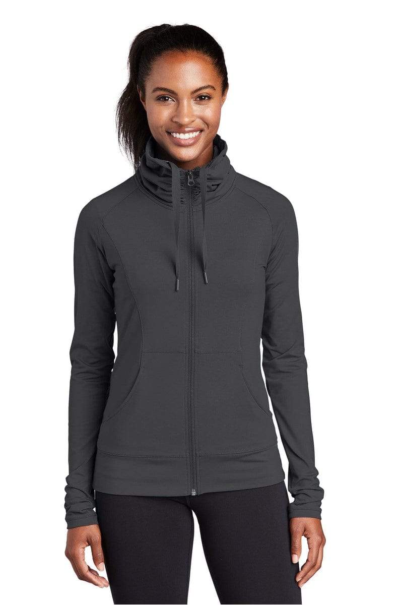 Sport-Tek LST852 Ladies Sport-Wick Stretch Full-Zip Jacket in 