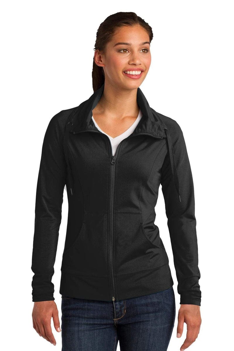 Sport-Tek LST852 Ladies Sport-Wick Stretch Full-Zip Jacket in 