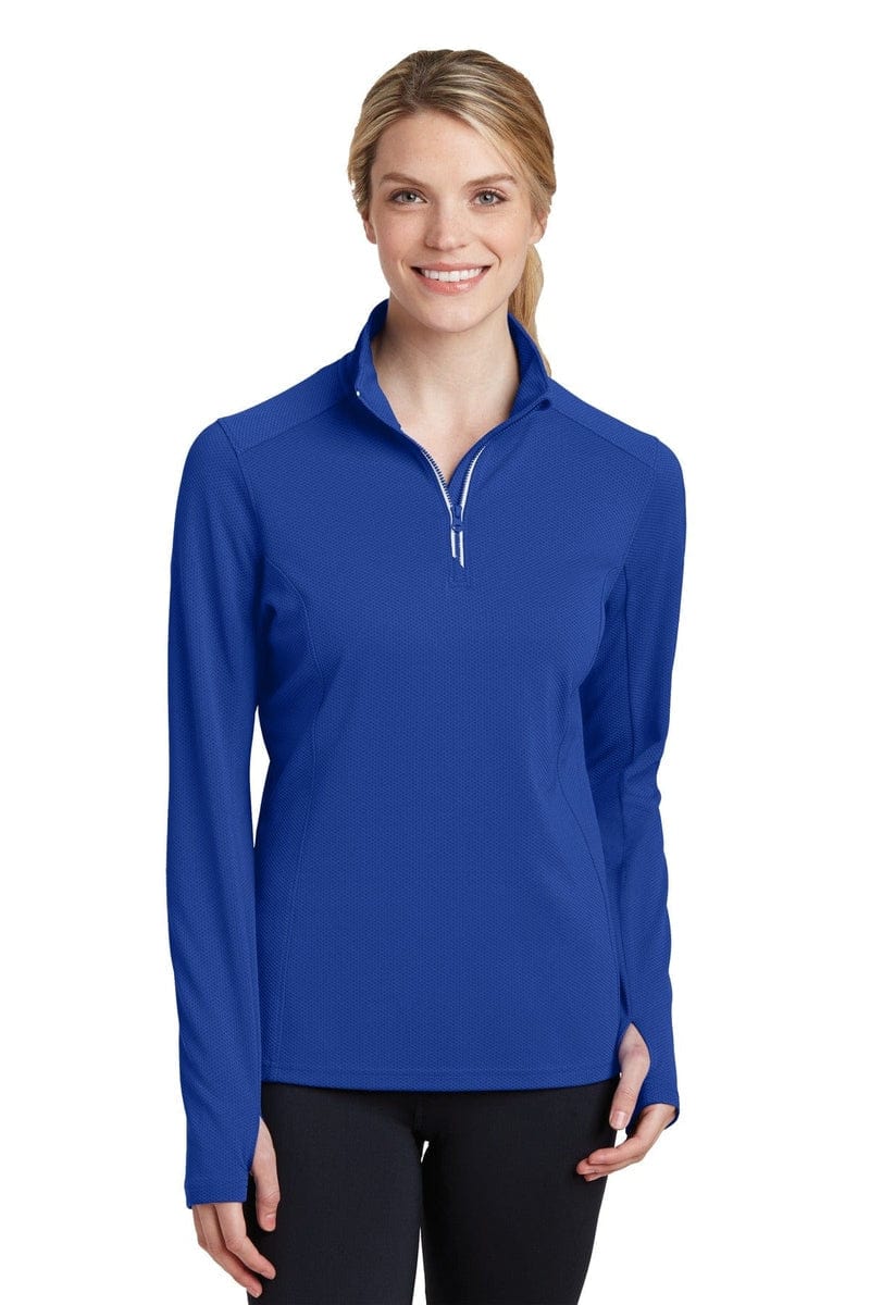Sport-Tek LST860 Ladies Sport-Wick Textured 1/4-Zip Pullover in 