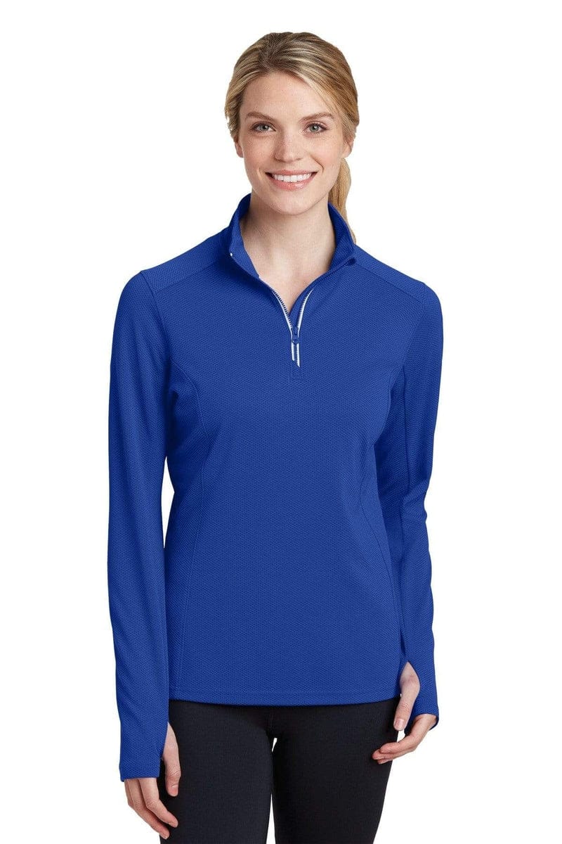 Sport-Tek LST860 Ladies Sport-Wick Textured 1/4-Zip Pullover in 