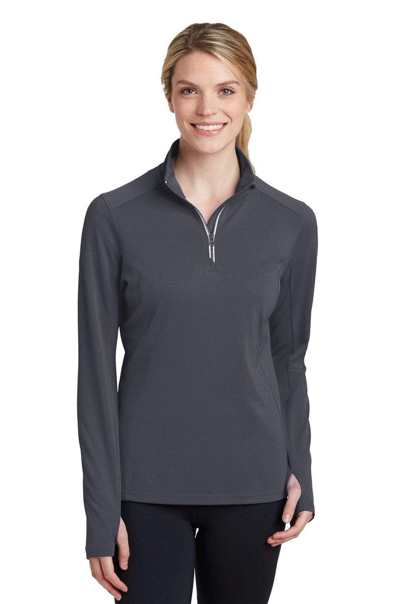 Sport-Tek LST860 Ladies Sport-Wick Textured 1/4-Zip Pullover in 